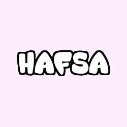 Coloring page first name HAFSA