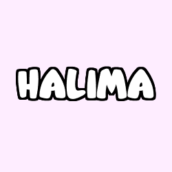 Coloring page first name HALIMA