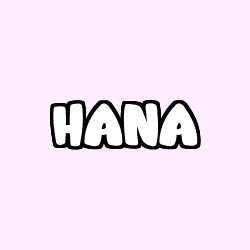 Coloring page first name HANA