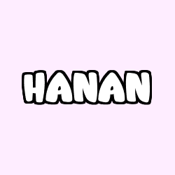 Coloring page first name HANAN