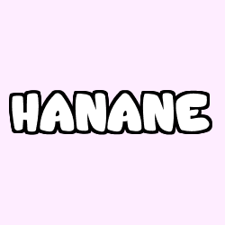 Coloring page first name HANANE