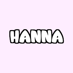 Coloring page first name HANNA