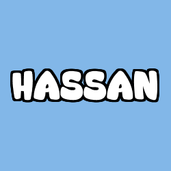 Coloring page first name HASSAN