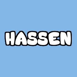 Coloring page first name HASSEN