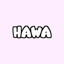 Coloring page first name HAWA