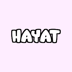 Coloring page first name HAYAT