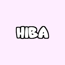 Coloring page first name HIBA