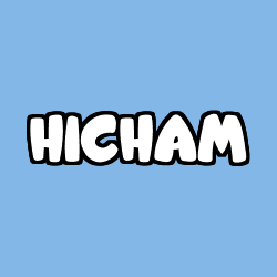 Coloring page first name HICHAM
