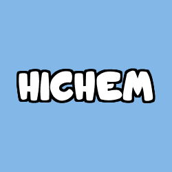 Coloring page first name HICHEM