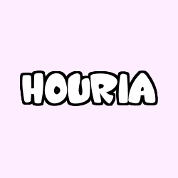 Coloring page first name HOURIA