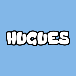 Coloring page first name HUGUES