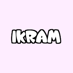 Coloring page first name IKRAM