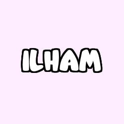 Coloring page first name ILHAM