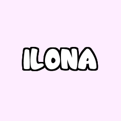Coloring page first name ILONA