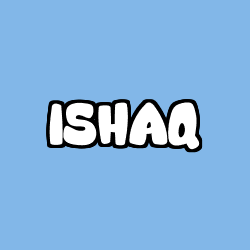 Coloring page first name ISHAQ