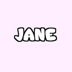 Coloring page first name JANE