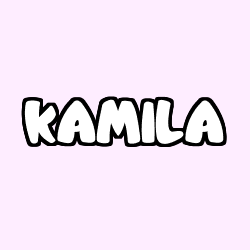 Coloring page first name KAMILA