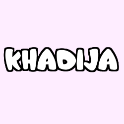 Coloring page first name KHADIJA