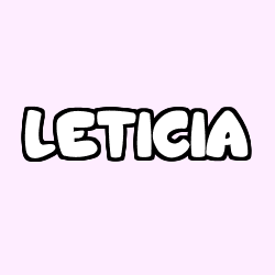 Coloring page first name LETICIA