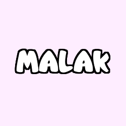 Coloring page first name MALAK