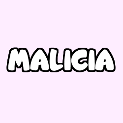 Coloring page first name MALICIA