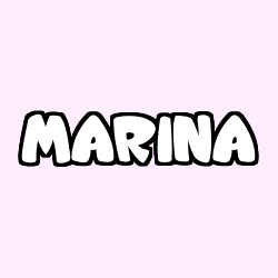 Coloring page first name MARINA