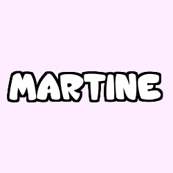 Coloring page first name MARTINE