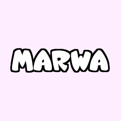 Coloring page first name MARWA