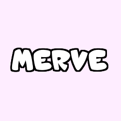 Coloring page first name MERVE