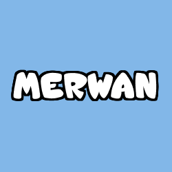 Coloring page first name MERWAN