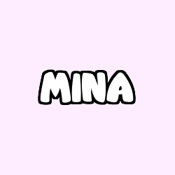 Coloring page first name MINA