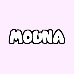 Coloring page first name MOUNA
