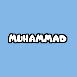 Coloring page first name MUHAMMAD