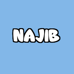 Coloring page first name NAJIB