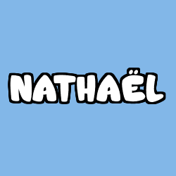 Coloring page first name NATHAËL
