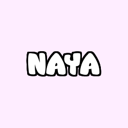 Coloring page first name NAYA