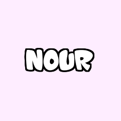 Coloring page first name NOUR