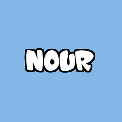 Coloring page first name NOUR