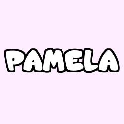 Coloring page first name PAMELA