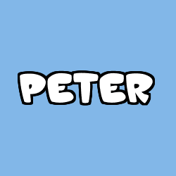 Coloring page first name PETER