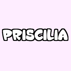 Coloring page first name PRISCILIA