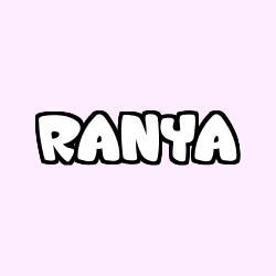 Coloring page first name RANYA