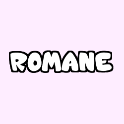 Coloring page first name ROMANE
