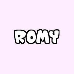 Coloring page first name ROMY