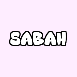 Coloring page first name SABAH