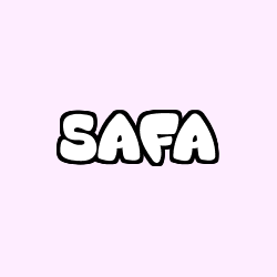 Coloring page first name SAFA