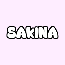 Coloring page first name SAKINA