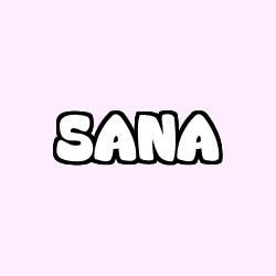 Coloring page first name SANA