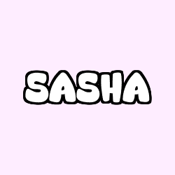 Coloring page first name SASHA