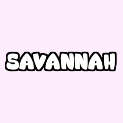 Coloring page first name SAVANNAH